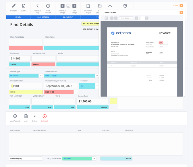 Data Capture Low Confidence — Mockup